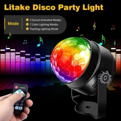 Disco Party Lights Strobe Led Ball Sound Activated with Remote Control