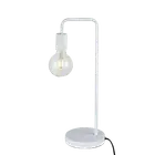 Palermo Modern All White Table Lamp Desk Light Timber Base Bedside Bedroom