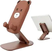Phone Holder - Desk Phone Holder | Cartoon Foldable Phone Holder | Foldable Tablet Stand Phone Desk Holder | Height Adjustable Mobile Cradle Cute Decor, Cartoon Bear Dock for Most Smartphones