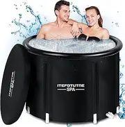 ITEFDTUTNE XL Ice Bath Tub for Athletes, 116 Gal Cold Plunge Tub with Cover Portable & Collapsible, Tear-Resistant and Multi-Layered Design, Ice Cold Therapy Bath Outdoor for Rapid Recovery