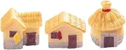 DRESSOOS DIY Mini House Kit 3pcs Miniature Decorative House Garden Landscaping Craft Home Decor Dollhouse