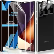 [2+2] 2 Pack Hydrogel TPU Screen Protector + 2 Pack 3D Camera Lens for Samsung Galaxy Note20 Ultra 5G