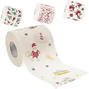 MERRYHAPY 4 Rolls Christmas Pattern Toilet Paper Colored Toilet Paper Toilet Loo Christmas Tissues Toilet Papers Toilet Paper Stuffers Paper Santa Funny Christmas Prank Toilet Paper