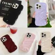Pure Colour Wave Back Cover For iPhone 16 15 14 13 12 11 Pro Max Plus New Case