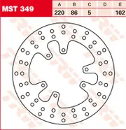 TRW Lucas Brake disc MST349, rigid