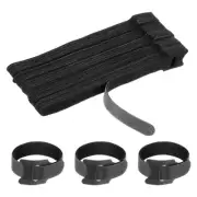 50Pcs 6 Inch Reusable Cable Ties Fastening Hook and Loop Straps Black