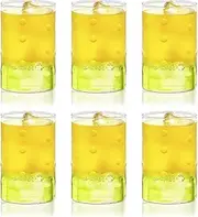 Borosil Vision Deco Medallion Glass - Premium 6 Piece Glass Set - Ultra Durable, Odor Proof, Fade Proof, Stronger Than Glass (10 OZ)