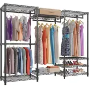V5 Portable Closet Wardrobe Heavy Duty Clothes Rack, Freestanding Clothing Ra...