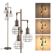 Dimmable Industrial Floor Lamp, Farmhouse Standing Lamp for Living Room, Bedr...