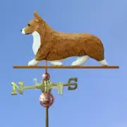 Welsh Corgi Pembroke Hand Carved Hand Painted Basswood Dog Weathervane Red