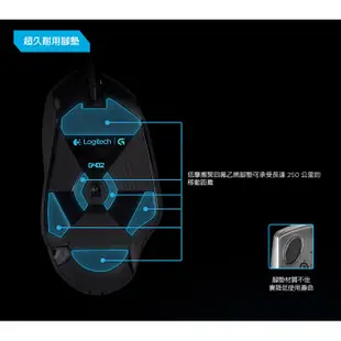 Logitech 羅技 G402 遊戲光學滑鼠 有線 USB 黑 電競滑鼠