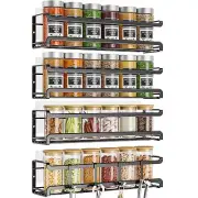 Spice Rack wall mounted 4 Pack Space-Saving Spice Organizer for Spice Jars an...