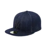 NEW ERA 59FIFTY 5950 LOGO NY 深丹寧/黑 棒球帽 鴨舌帽 全封式【TCC】