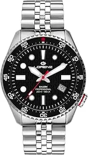 [Lorenz] SHARK V 030255AA Men's Watch Automatic Stainless Steel Sub 200 Metres, Black, Sporty, black, Sporty