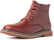 [SUREWAY] Men's 6" Service Boot,Casual Work Boots, Full-Grain Leather,Comfortable Rubber Outsole,Slip /0il/Acid Resistant Outsole,Removable Memory Foam PU lnsole