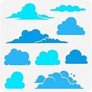 FINGERINSPIRE Clouds Painting Stencil 11.8x11.8inch Reusable 9 Styles Cloud Pattern Drawing Template DIY Art Clouds Theme Cartoon Clouds Decoration Stencil for Painting on Wood Wall Fabric Furniture