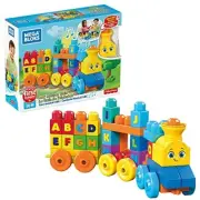 Alphabet Building Blocks Musical Train Playset w/ Rolling Wheelbases