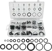 Hbxdeco 225 PCS O-Ring Assortment Kit Set, Rubber Gasket AC System Seal Kits, Professional Air Conditioning Compressor Washer Orings Classification Set for Car Repair, Plumbing
