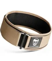 GymReapers Quick Locking Weightlifting Belt-Sz XL - Tan Neoprene 4”. Adjustable