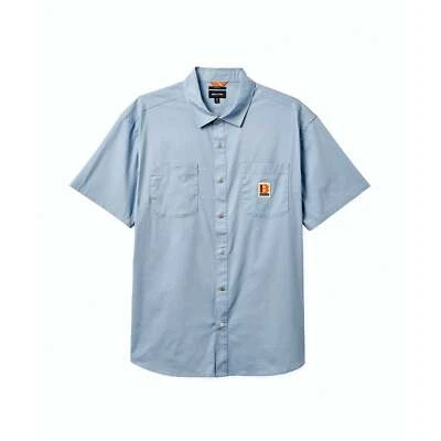 Brixton Builders Mechanic Woven Shirt Dusty Blue Mens Streetwear Skate Apparel