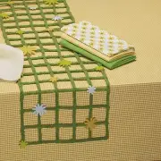 Tablecloth Design Imports Daffodil Checkered Cotton Nantucket 60 x 88"
