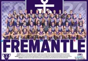 2024 FREMANTLE DOCKERS AFL FOOTBALL TEAM LAMINATED POSTER,BARGAIN,2