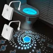 Shenzhi Tech Toilet Night Lights, USB Rechargeable LED Bowl Projection Lighting with Motion Sensor, Cool Fun Bathroom Accessory - Unique & Funny Gadgets for Home Bathroom (2)