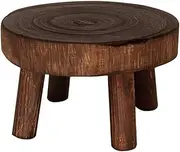 Table Door - Solid Wood, Decorative Round Display | Elegant Interior Support Rustic for Juicy Bonsai Flower Pots Kitchen Bedroom Kitchen