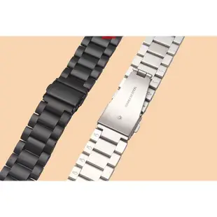 森尼3C-WENGER威戈手錶帶鋼帶 男精鋼實心黑色適配軍表 18 20 22 24mmJ3-品質保證