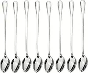 Long-handled ice tea spoon, cocktail stir spoons, stainless steel coffee spoons, ice cream scoop Set of 8