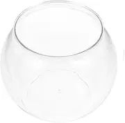 INOOMP Transparent Small Fish Bowl Durable Plastic Globe Fish Tank for Desktop Decoration Office Use Educational Tool Fall Resistant Design
