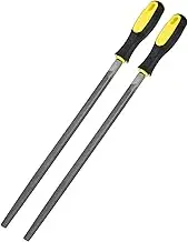 uxcell 2-Pack Square Metal File 12 Inch, High Carbon Steel File Diamond File Hand File W PVC Grip Handle for Wood/Metal/Ceramic/Glass/Stone/Jewelry/Tile/Model/DIY/Sharpening File