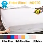 2000TC Fitted Sheet Bed 36CM Deep Breathable Pocket King/Queen/Double/KingSingle