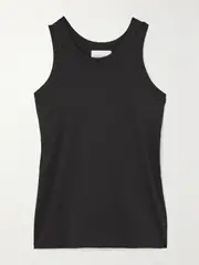 [Loulou de Saison] Loulou de Saison - + Net Sustain Poso Supima Organic Cotton-jersey Tank - Black - medium medium Black