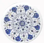 12" Marble side corner Table Top Inlay multi stone art Handmade home decor