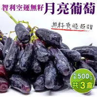 在飛比找momo購物網優惠-【WANG 蔬果】智利無籽月亮葡萄500gx3盒(500g/