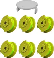 AC80RL3 String Trimmer Replacement Spool for Ryobi,11ft 0.080" Line Auto Feed Spool for Ryobi One+ Weed Trimmers 18V 24V 40V Cordless Trimmers(6 Spool+1 Cap)