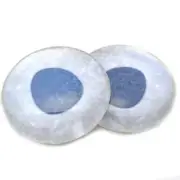 Pair White Pearl Sparkle Iridescent Glass Eyes Jewelry Doll Flatback Cabochon