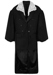 Simone Rocha Lace-panelled Twill Jacket - Black - 10 (UK10 / S) 10 (UK10 / S)