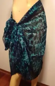 BNWT AUTOGRAPH Navy & Turquoise Snake Print Sarong - OSFA