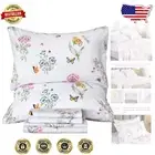 Cooling 4-Piece King Sheet Set - Extra Deep Pocket, Floral Butterfly Design