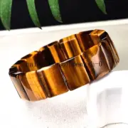 Natural Yellow Tiger-Eye Stone Quartz Crystal Bangle Bracelet Reiki Healing Gift