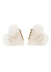 Valet Studio Mini Heart Marbled Hair Clips - set of two - Pink ONE SIZE