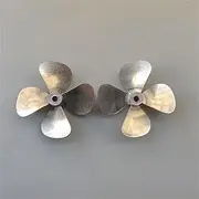 LUMIXE 1 Pair Four-Blade Propeller CW CCW, for RC Boats Parts 60mm Propellers 4mm Aperture Props Zinc Alloy Boat Propeller