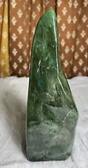 1.4kg Green Nephrite Jade freeform tumble healing crystal tower Pakistan