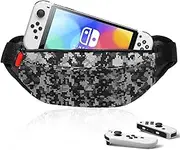 Travel Bag for Nintendo Switch Portable Shoulder Bag for Nintendo Switch Console, Joy Con, Phone, USB Cable and Accessories, Lightweight Backpack for Travel, Hiking, Cycling
