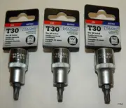 3 PCS Vulcan Chrome Fractional Star Bit Sockets T30 Tip 3505012114