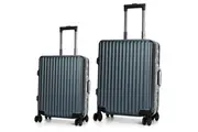 Swiss Aluminium Luggage Suitcase Lightweight with TSA locker 8 wheels 360 degree rolling HardCase 2PCS Set SN7619AB Blue