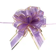 10pcs 7" Big Gift Wrapping Bows Organza Pull Bow Ribbon Chiffon Lavender Purple
