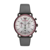 在飛比找momo購物網優惠-【EMPORIO ARMANI】經典設計灰色腕錶43mm(A